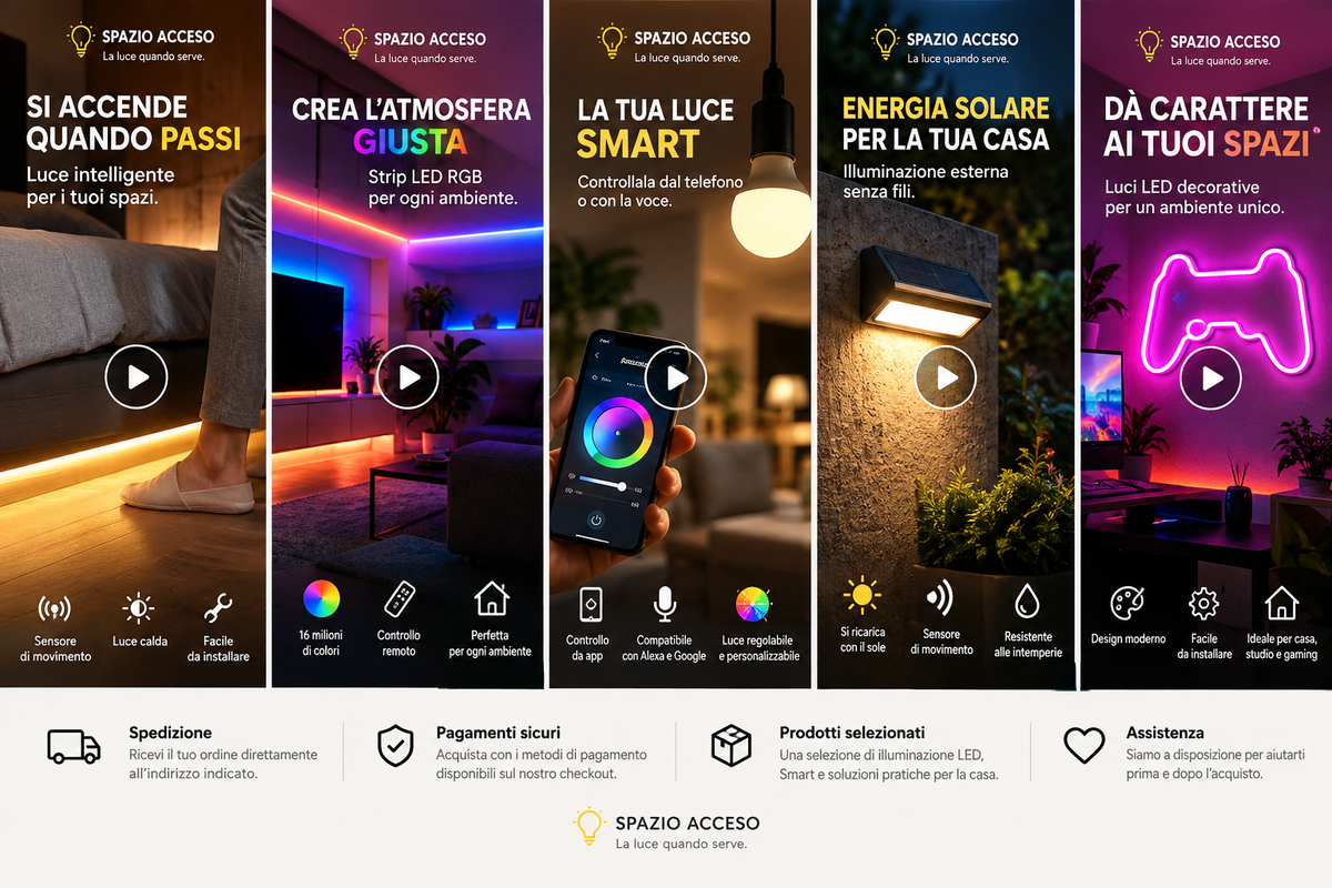 Spazio Acceso - La luce quando serve - illuminazione LED e Smart